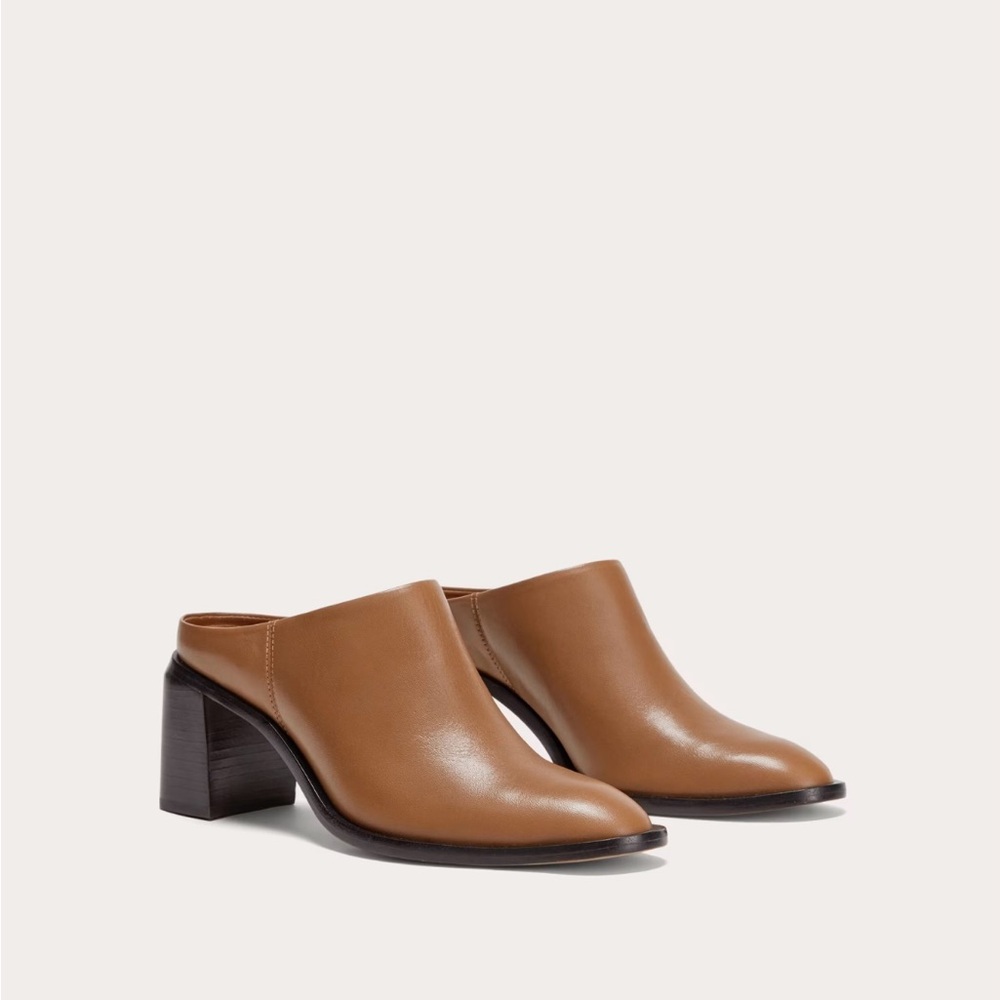 Everlane leather heeled mules.